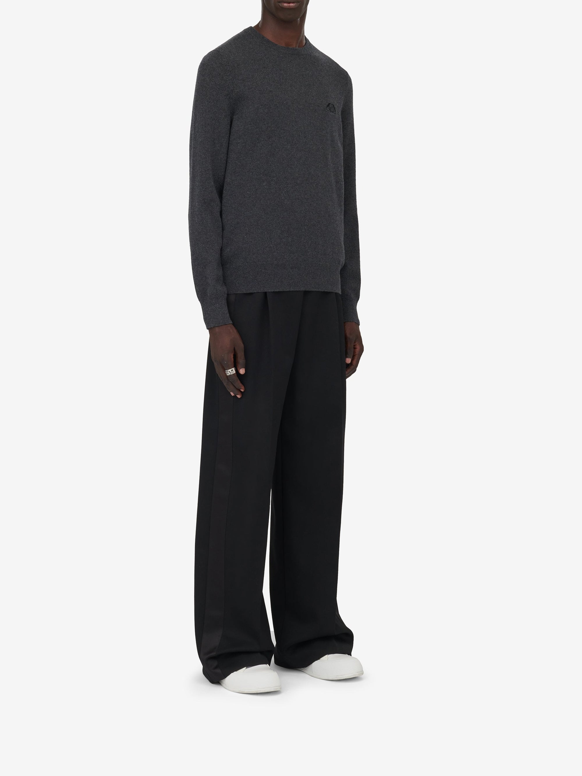 Pantalon ample avec poches en laine - Black