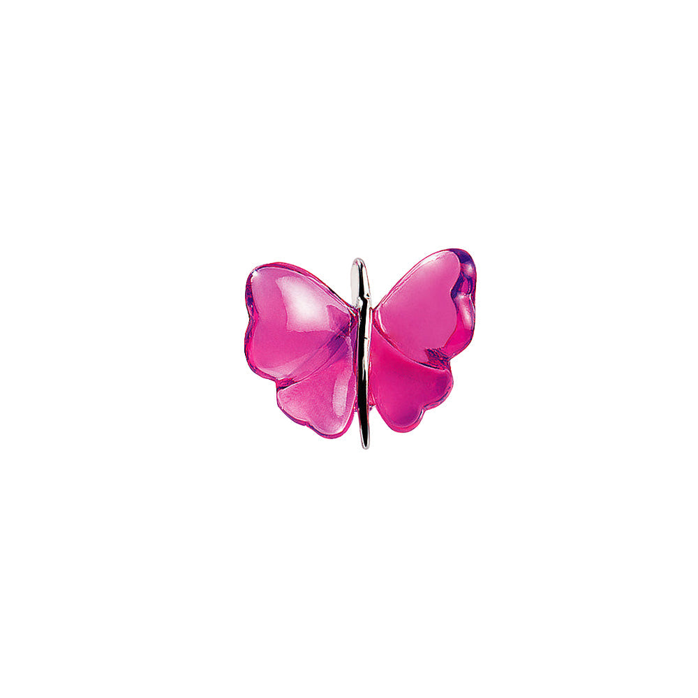 Crystal Butterfly Pendant - Fuchsia