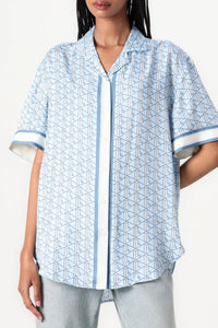 Chemise oversize imprimée monogramme - Panorama Cristalline