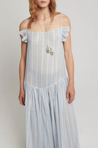 Robe Albertine rayée coupe longue - Blue