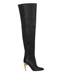 Cuissardes Armadillo 95 en cuir - Black Silver Gold