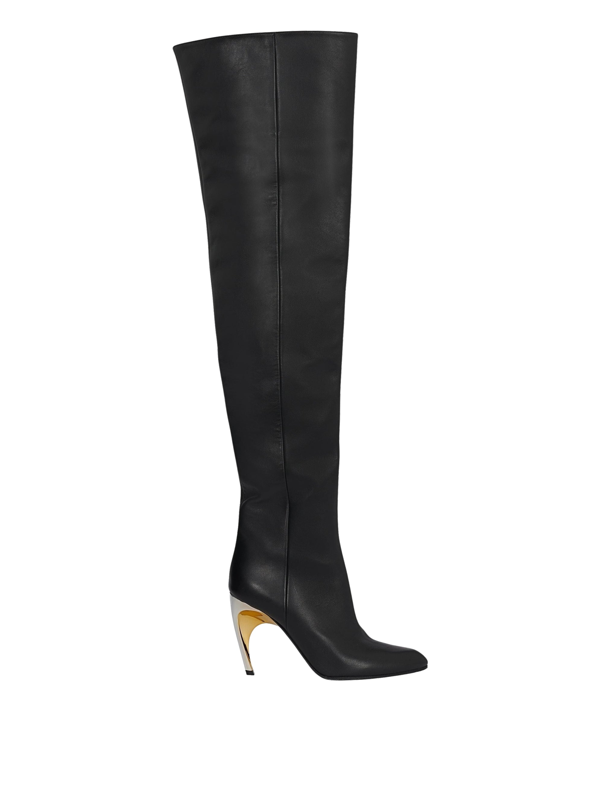 Cuissardes Armadillo 95 en cuir - Black Silver Gold