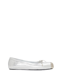 Ballerines avec nœud en cuir - Silver