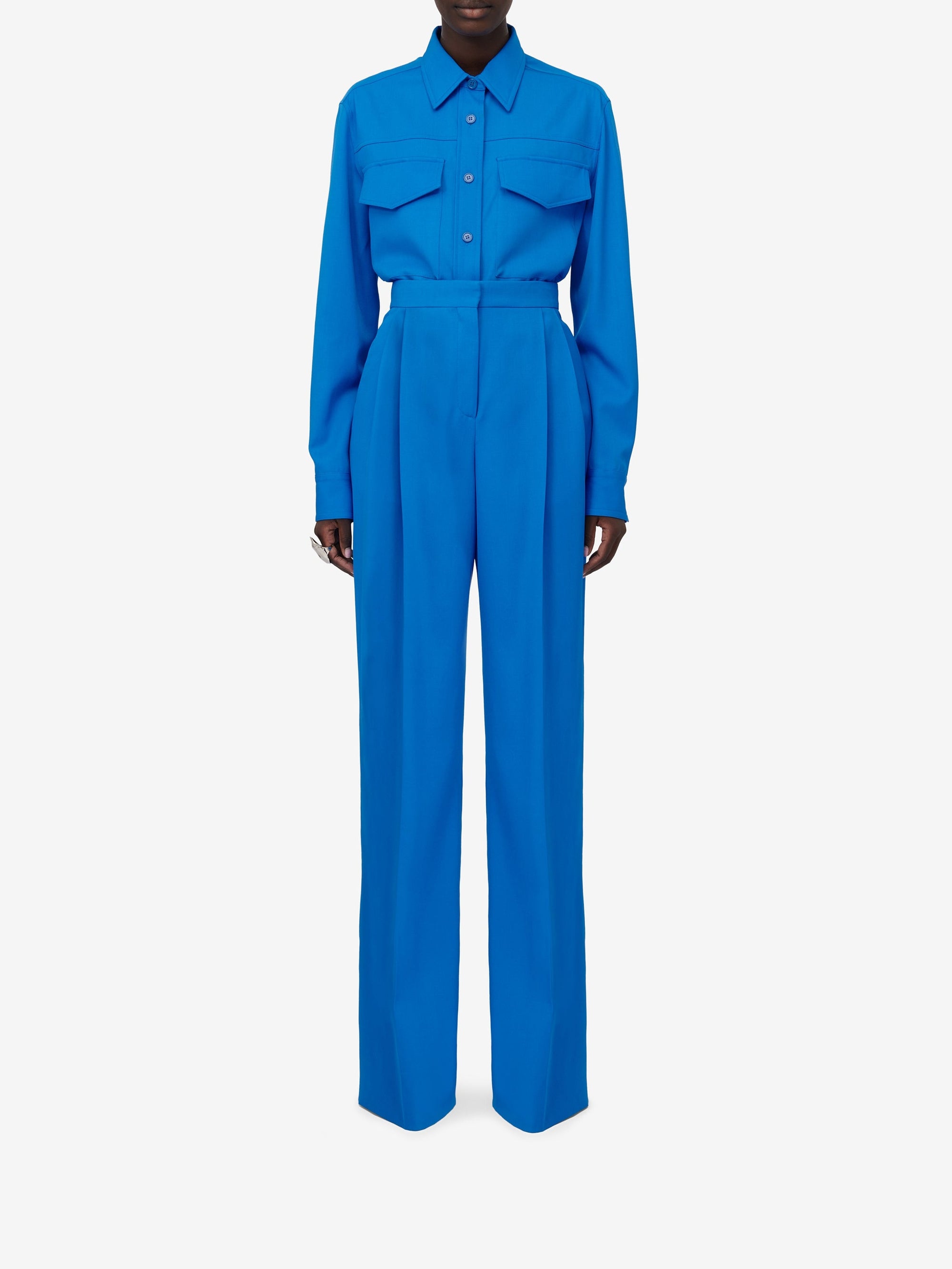 Chemise à poches en laine - Lapis Blue