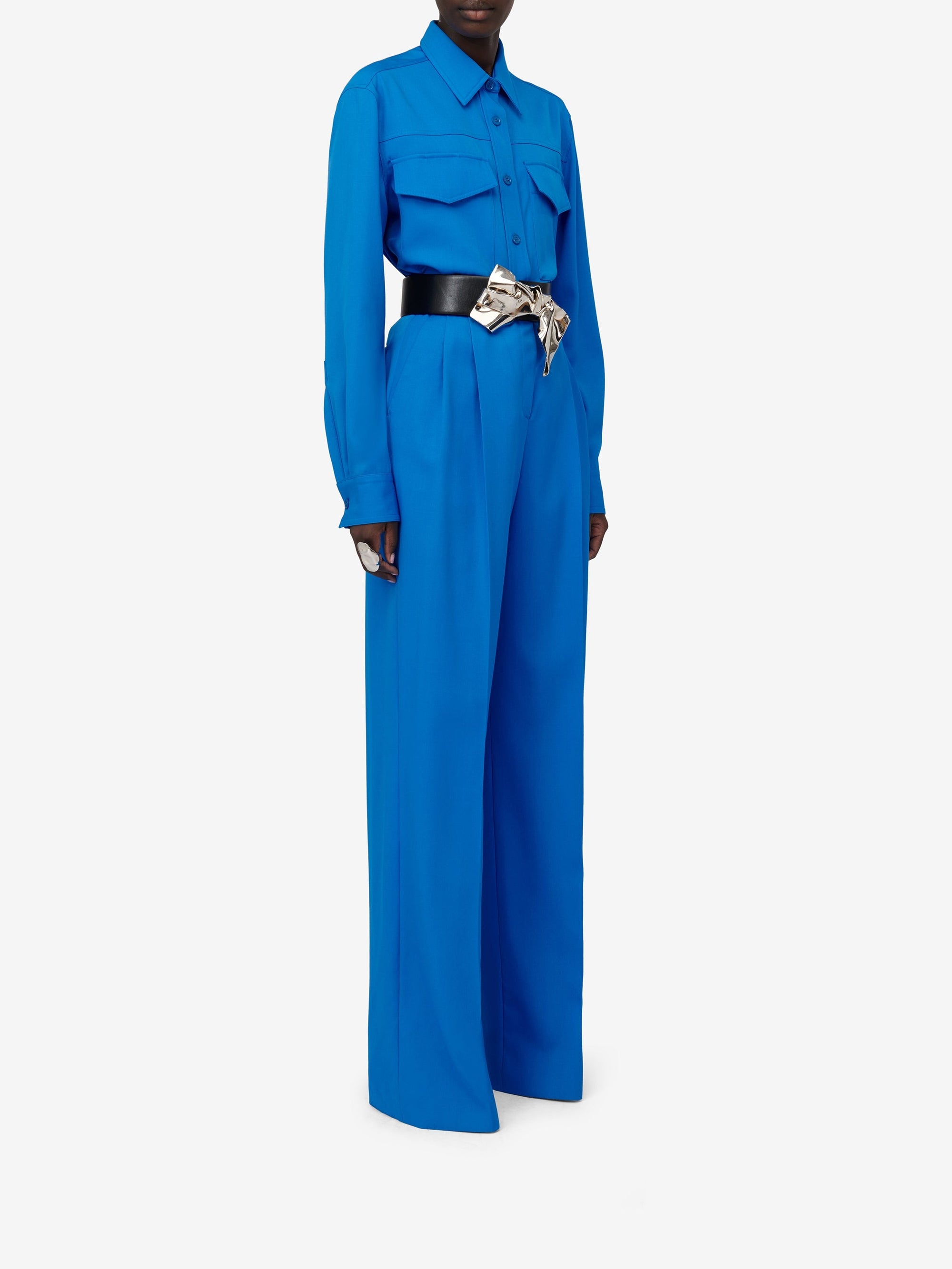 Chemise à poches en laine - Lapis Blue
