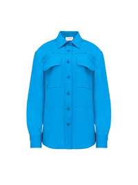 Chemise à poches en laine - Lapis Blue
