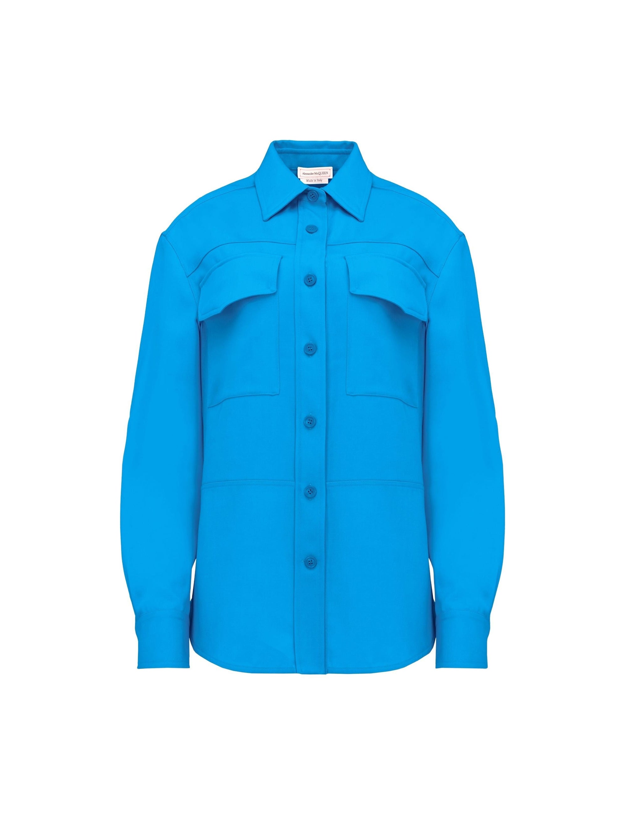 Chemise à poches en laine - Lapis Blue