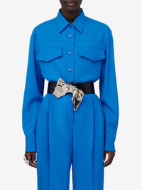Chemise à poches en laine - Lapis Blue