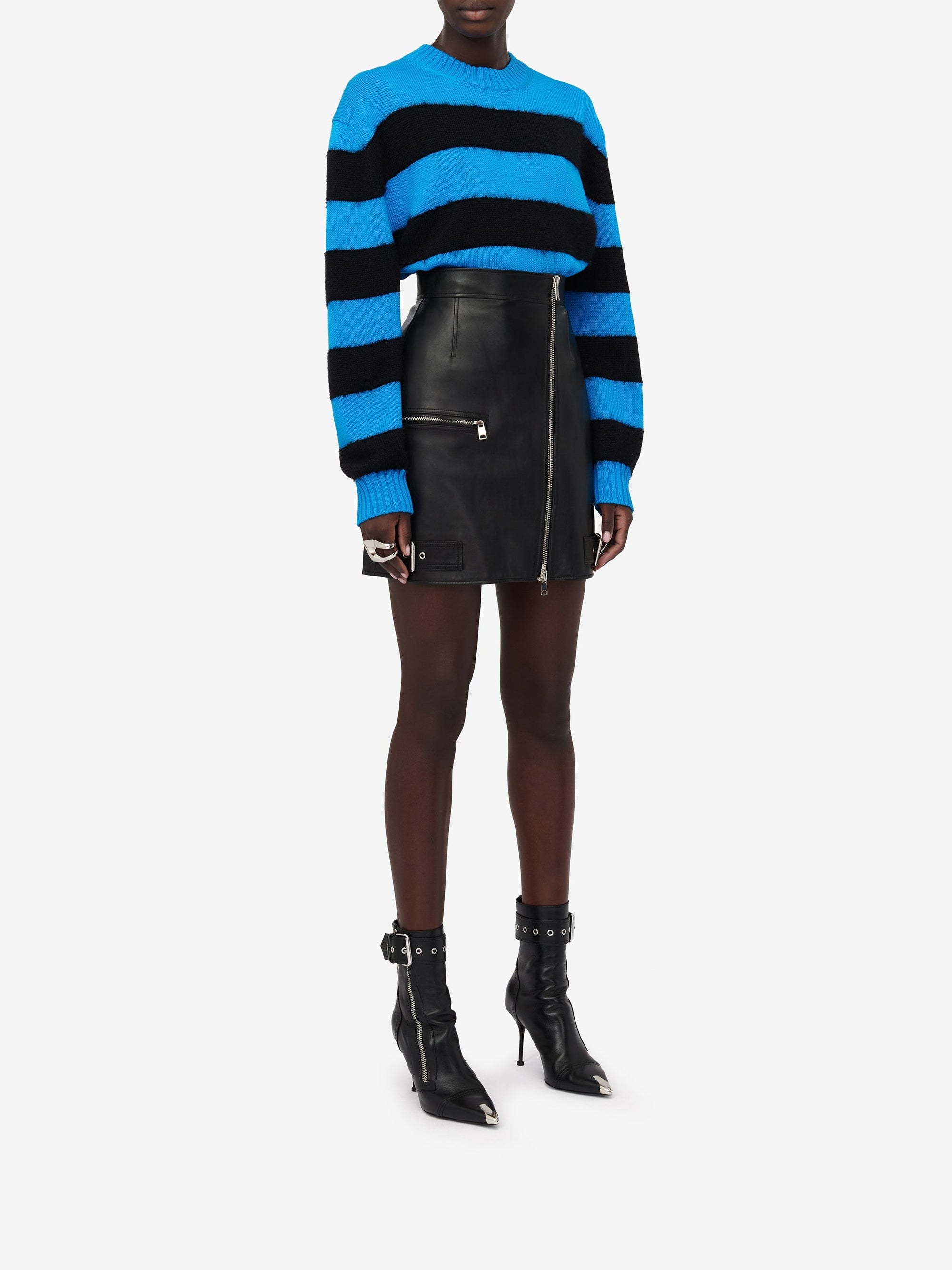 Jupe courte en cuir - Black