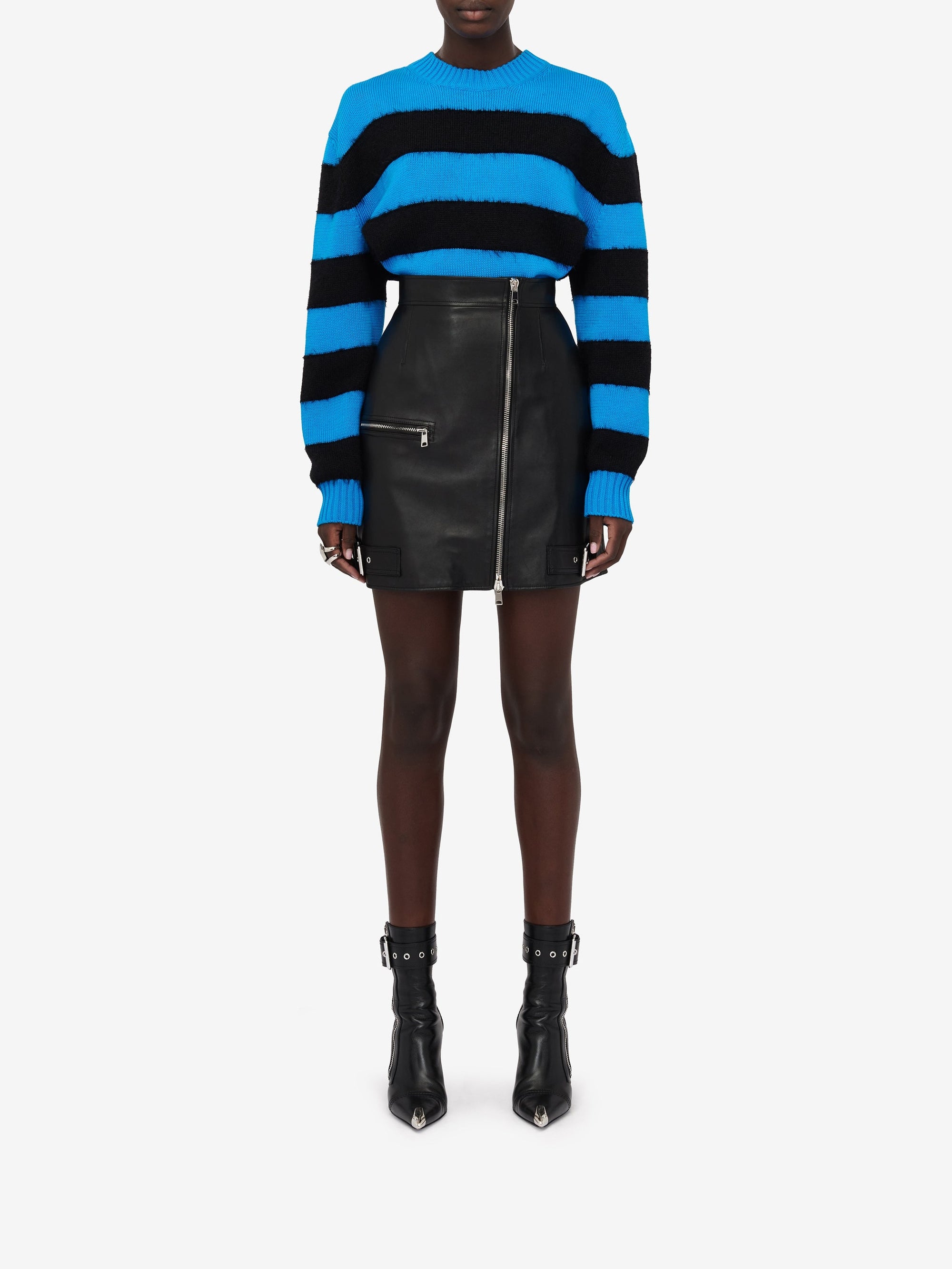 Jupe courte en cuir - Black
