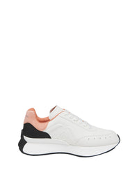 Sneakers avec logo en cuir - White Black Clay