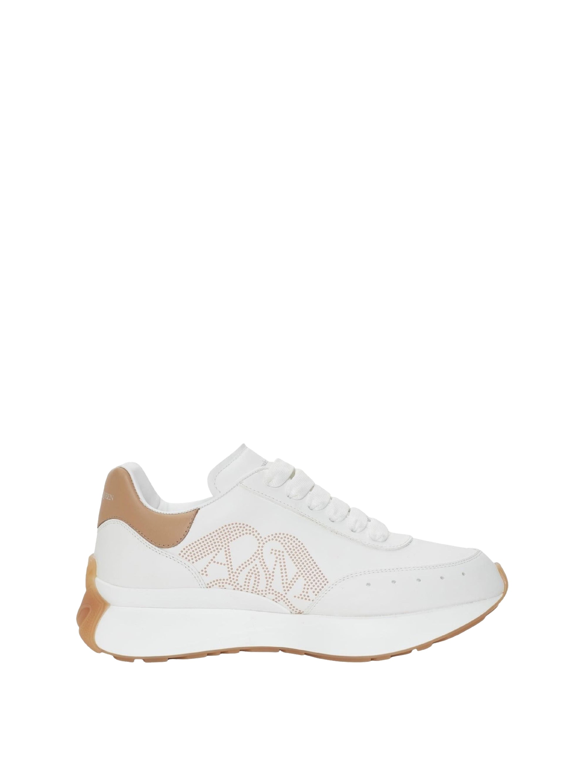 Sneakers avec logo en cuir - White