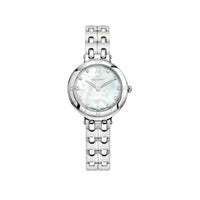 Moorea steel watch set with diamonds 29 mm - White mother-of-pearl