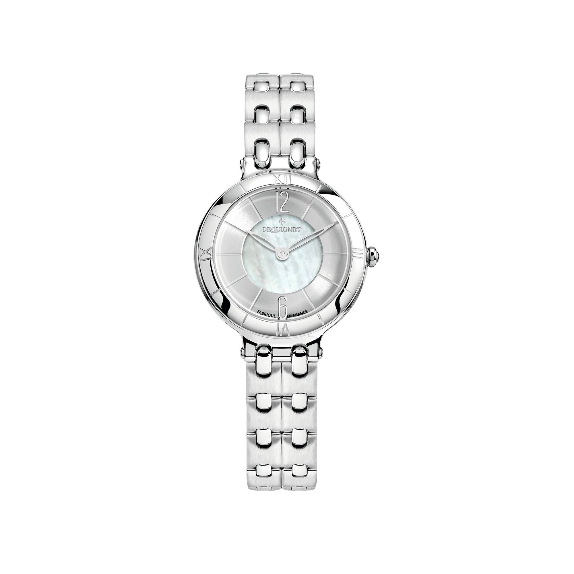 Montre Moorea en acier 29 mm - Blanc & Centre nacré