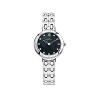 Moorea steel watch set with diamonds 29 mm - Black mother-of-pearl