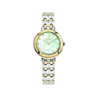 Montre Moorea en acier, or et diamants 29 mm - Nacre blanche