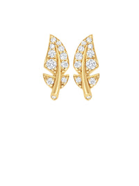 3qty NEW / Or jaune 18ct Boucles d'oreilles Comme une Plume en or jaune 18 carats // RECO : 795€