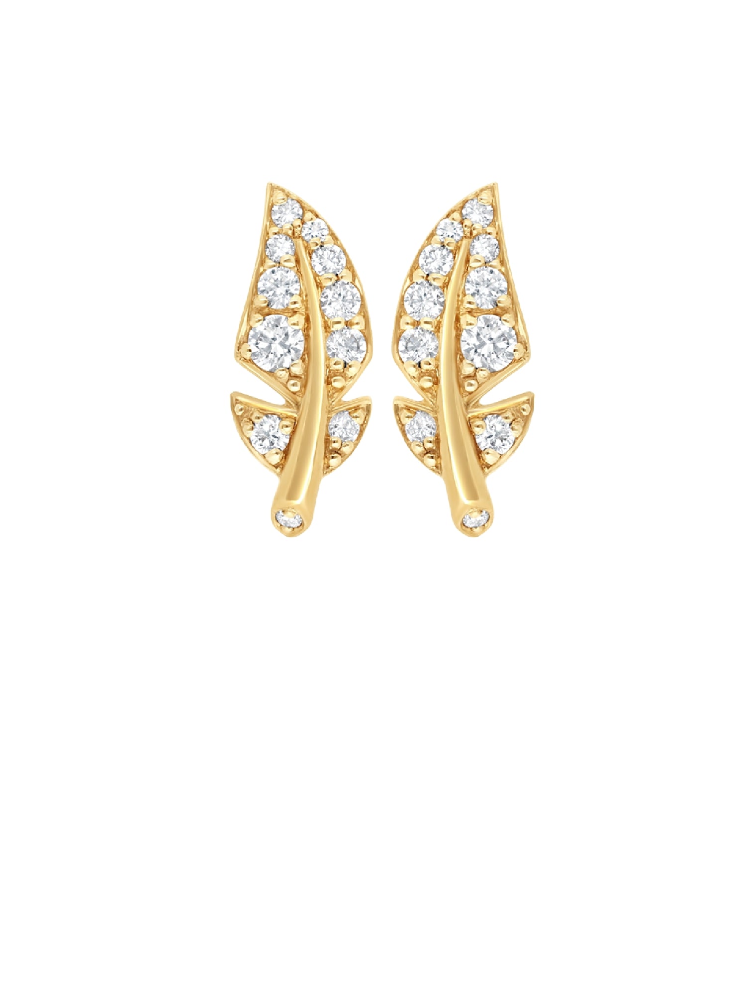 3qty NEW / Or jaune 18ct Boucles d'oreilles Comme une Plume en or jaune 18 carats // RECO : 795€