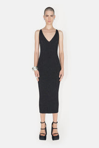 Metallic Rhea Cami Dress - Black