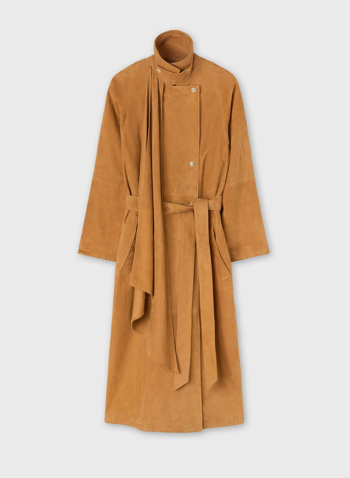 CORN SCARF DETAIL SUEDE TRENCH
