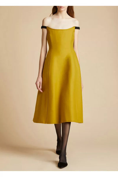 Uma dress in wool - Mustard