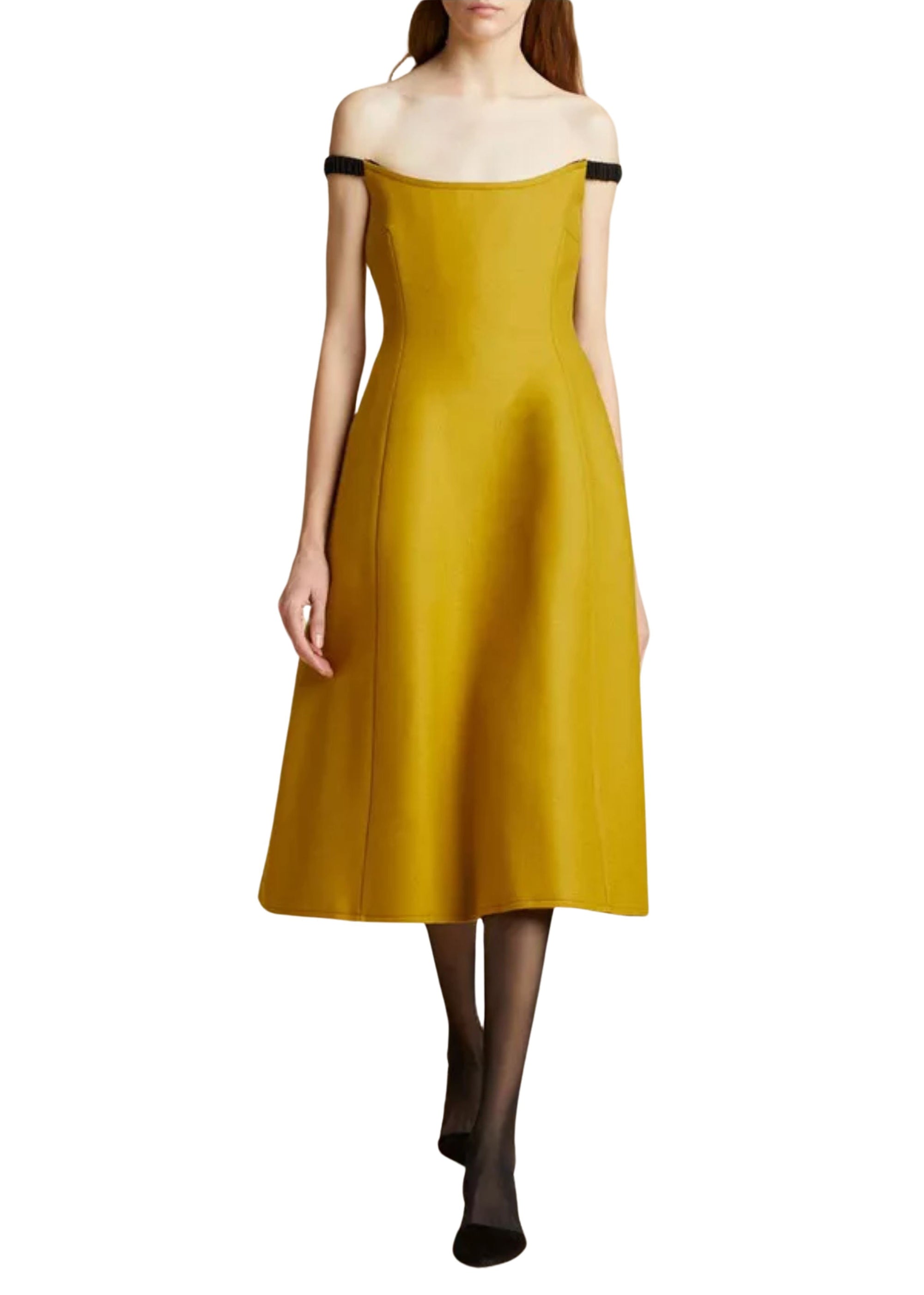 Uma dress in wool - Mustard