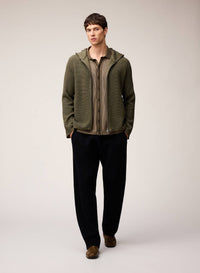 SAND AND OLIVE GREEN VANIS? KNIT SHORT SLEEVES SHIRT