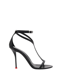 Sandales à talons 90 en cuir - Black Lust Red