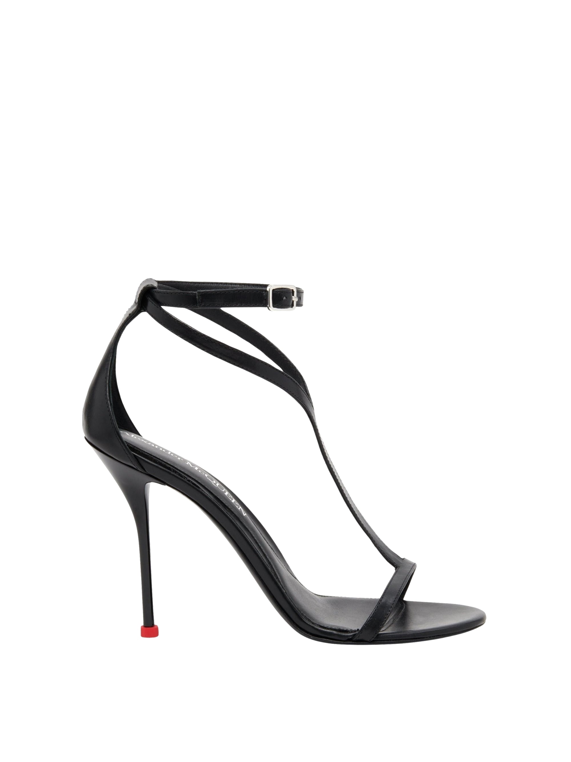 Sandales à talons 90 en cuir - Black Lust Red