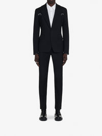 Blazer à boutonnage simple en laine - Black