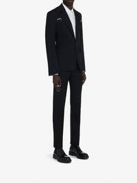 Blazer à boutonnage simple en laine - Black