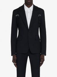 Blazer à boutonnage simple en laine - Black