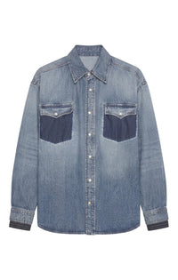 Chemise à poches en denim - Blue Washed