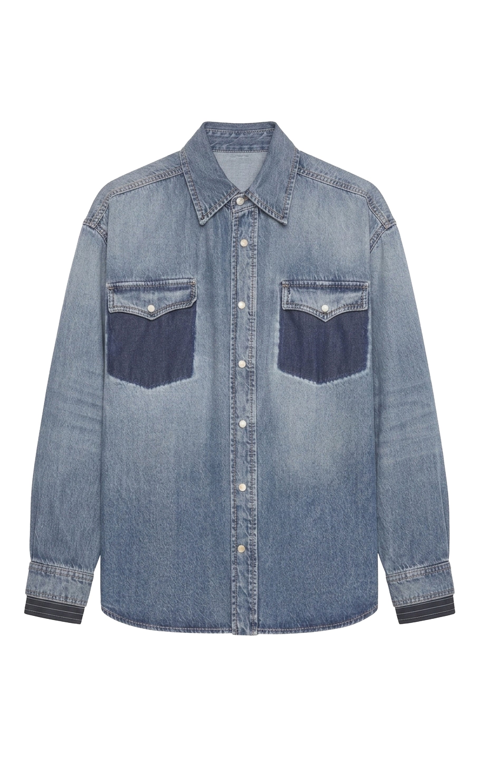 Chemise à poches en denim - Blue Washed