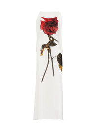 Robe à imprimé en soie - Optical White