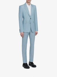 Blazer à boutonnage simple en laine - Pale Blue Blue