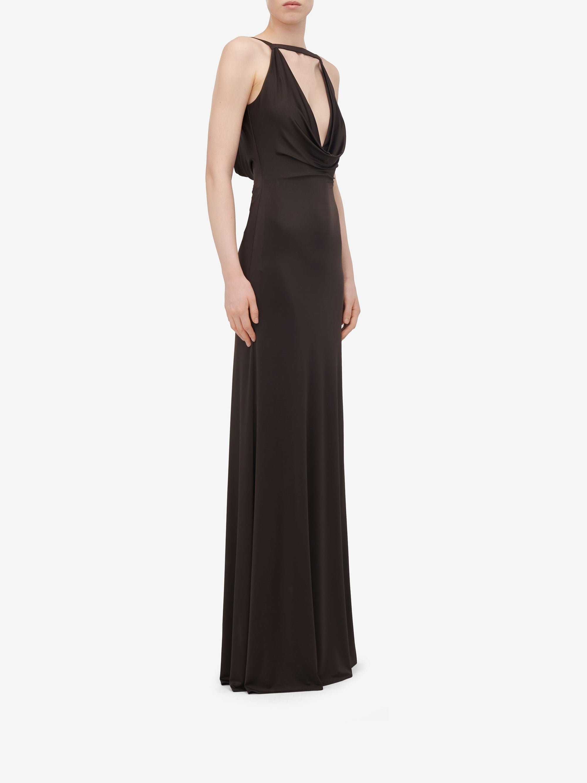Robe à col bénitier - Khaki