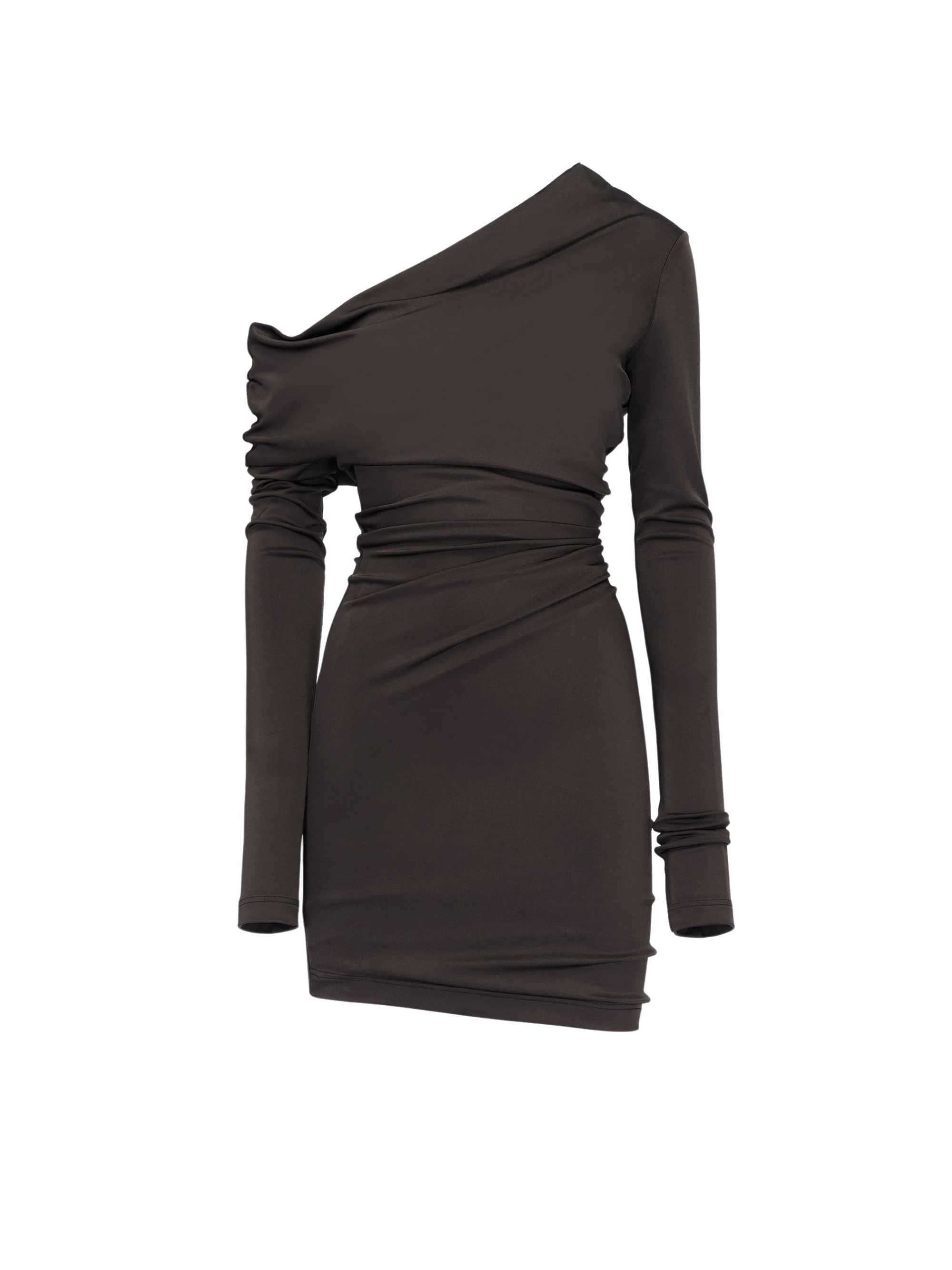 Robe courte à épaule dénudée - Khaki