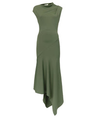 Robe midi asymétrique - Khaki