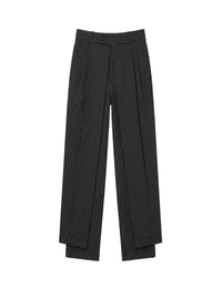 Pantalon avec jupon rayé en laine - Black & White