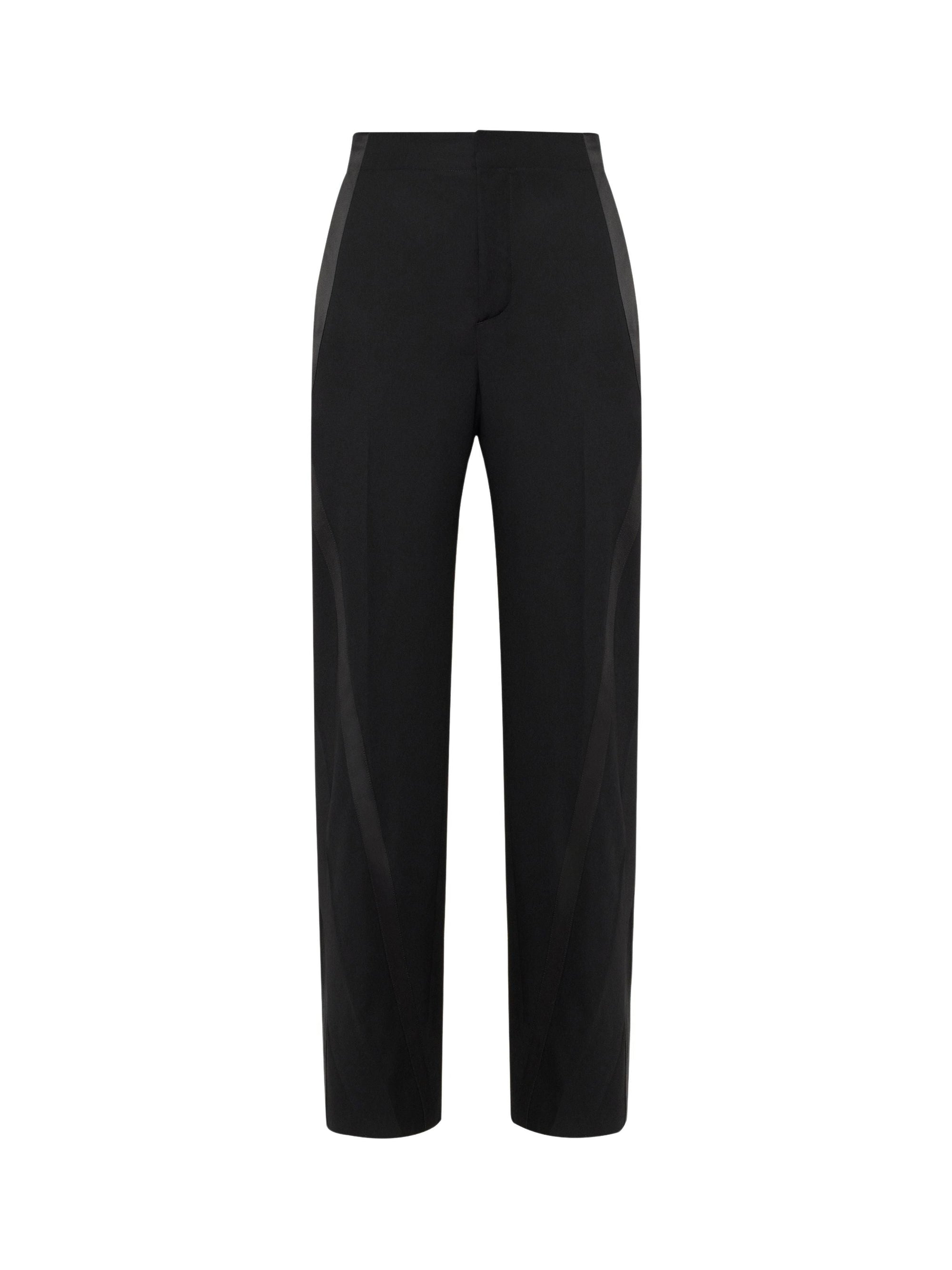 Pantalon à rayures en laine - Black
