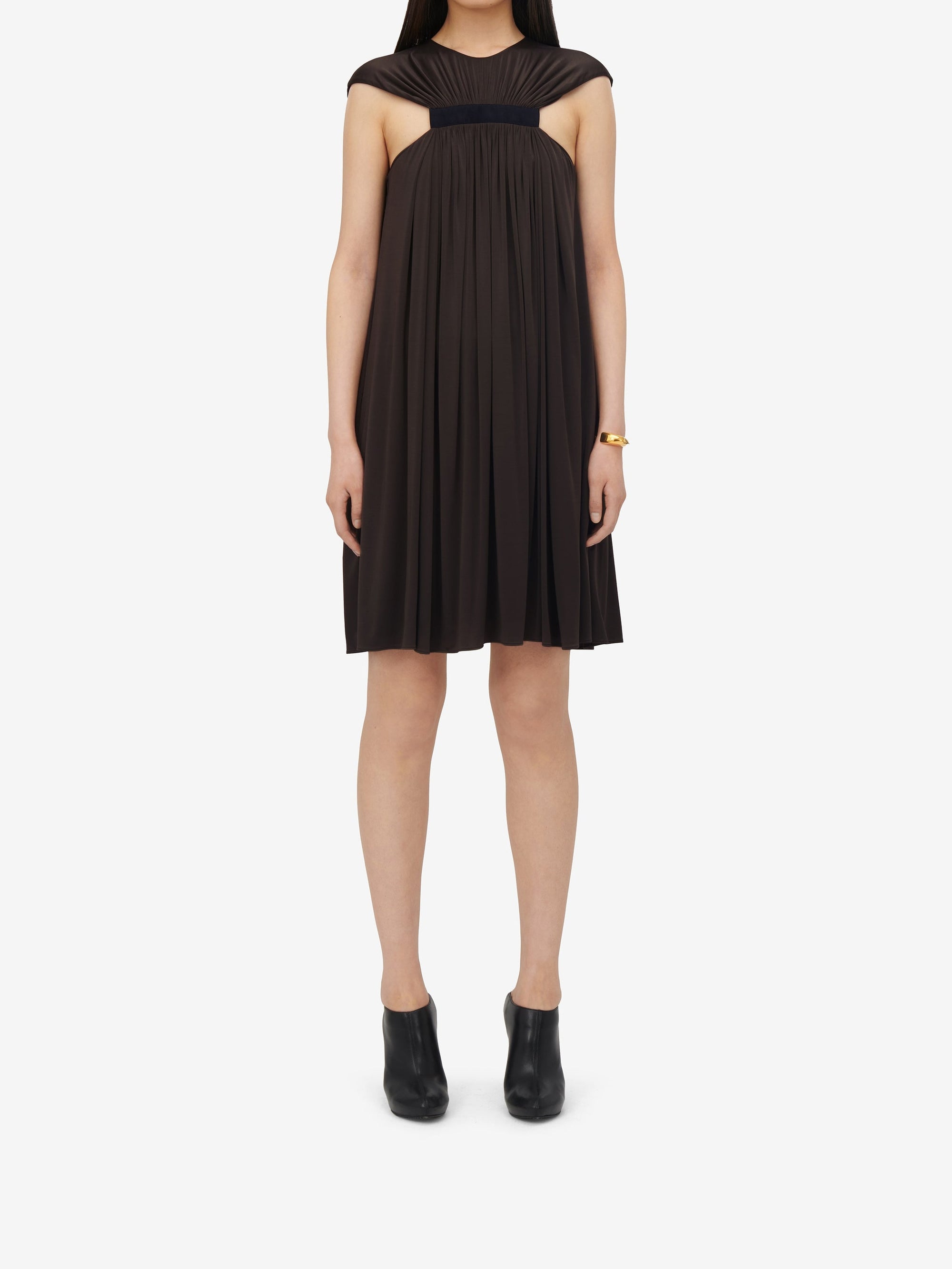Robe courte drapée - Khaki