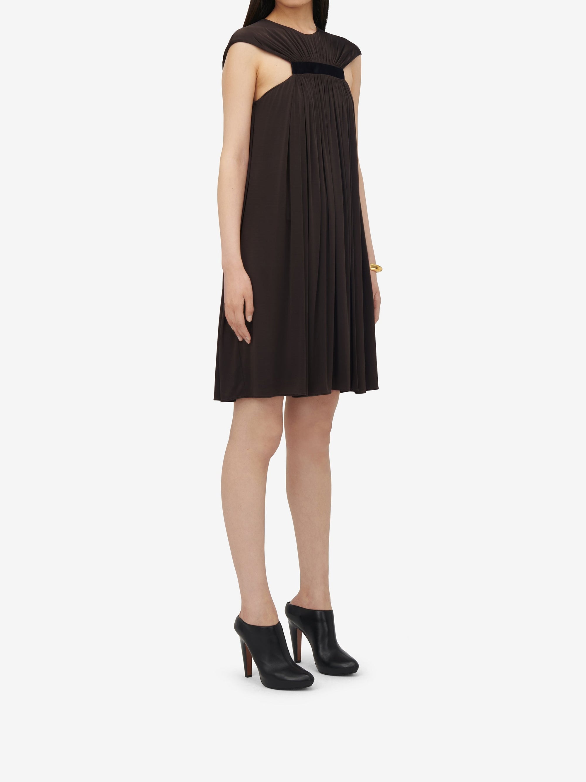Robe courte drapée - Khaki