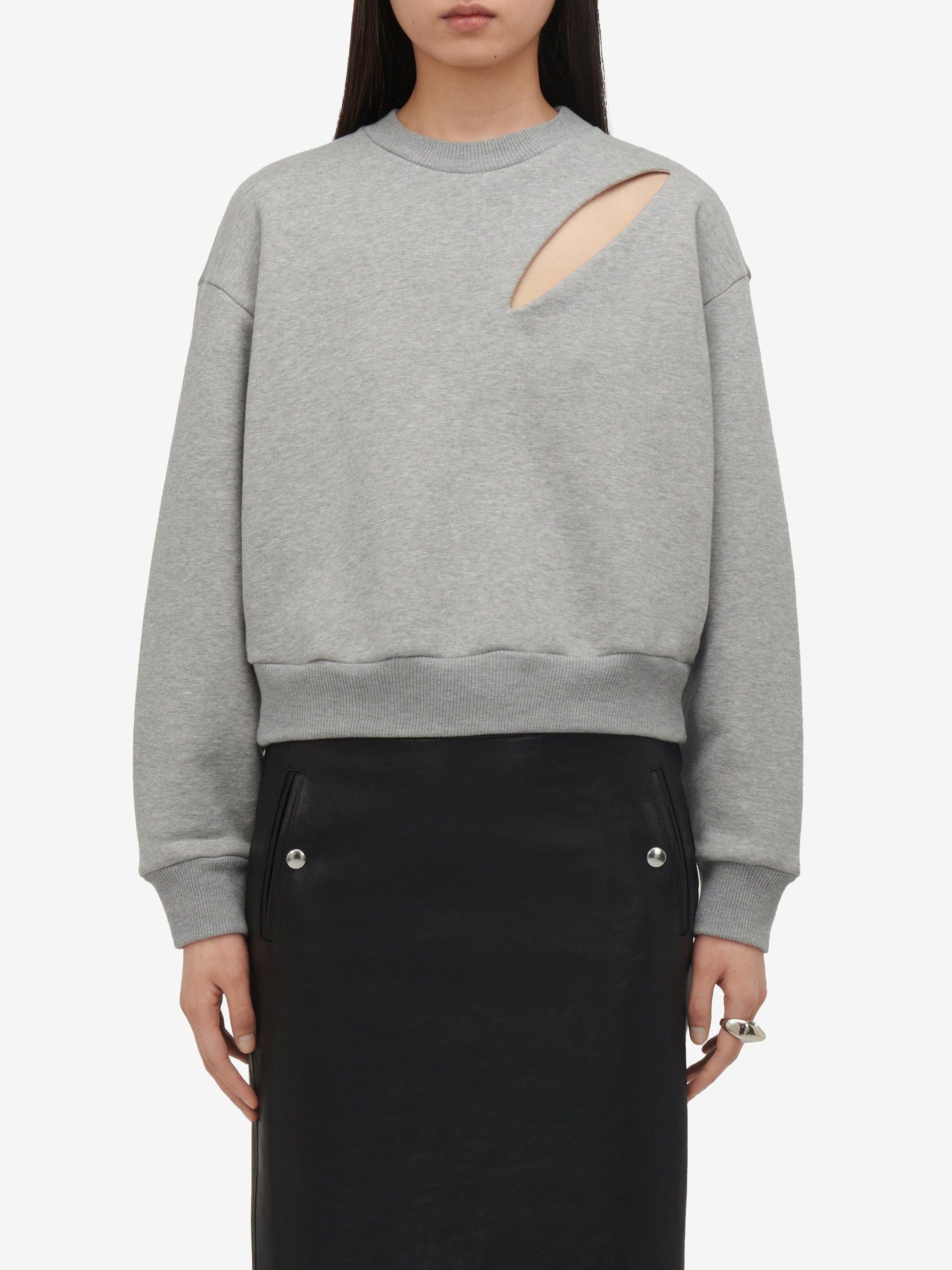 Sweatshirt fendu - Pale Grey Melange