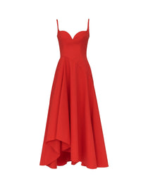 Robe midi à bretelles fines - Lust Red