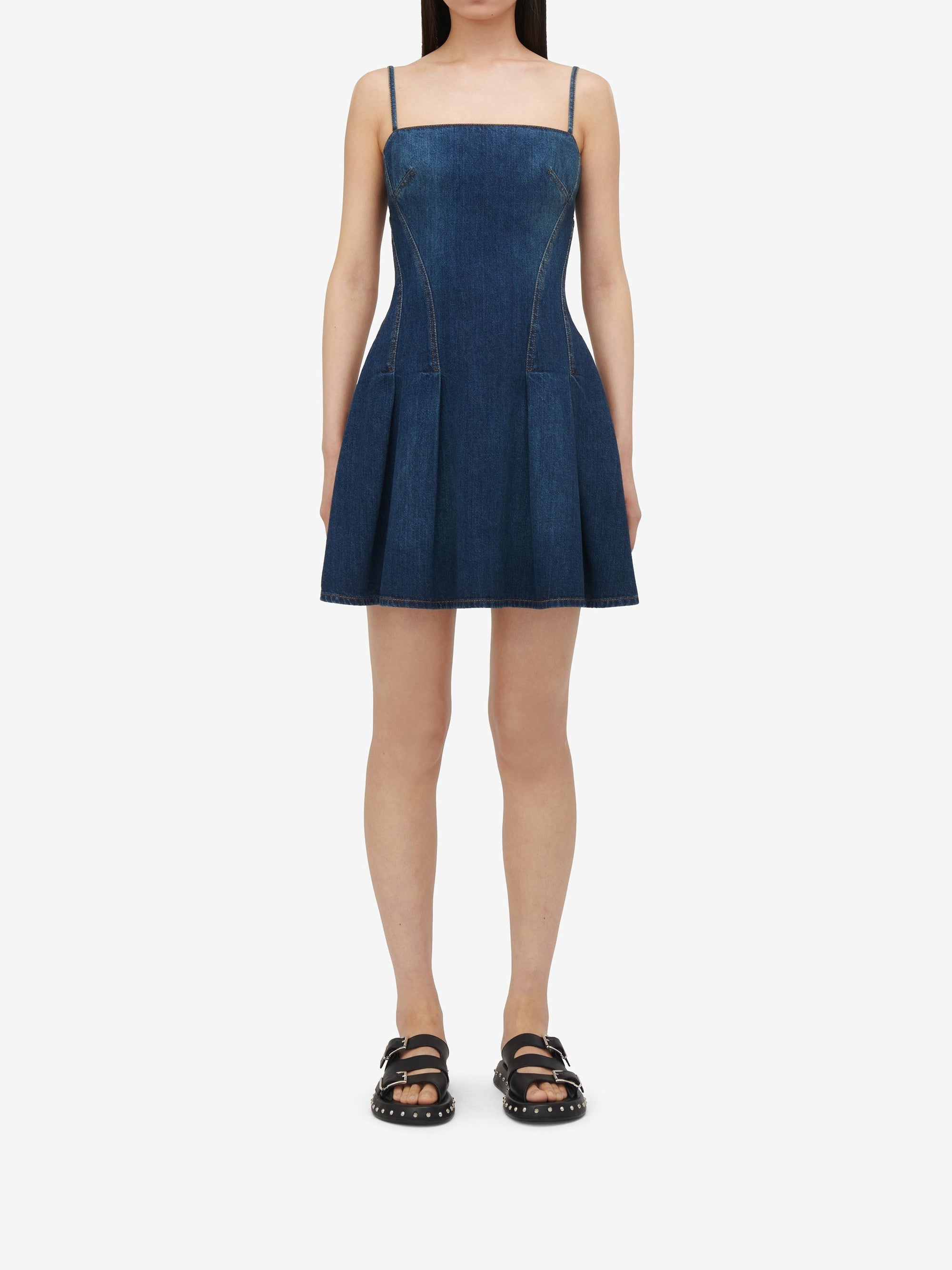 Robe courte en denim - Dark Stone Wash