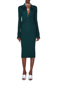 Rhea Henley Dress - Evergreen