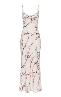 Robe longues à bretelle fines en soie - Ice Pink