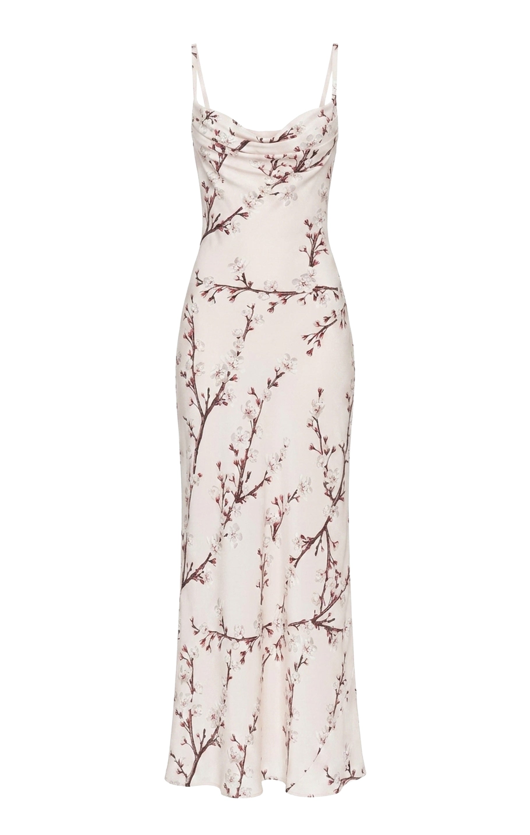 Robe longues à bretelle fines en soie - Ice Pink