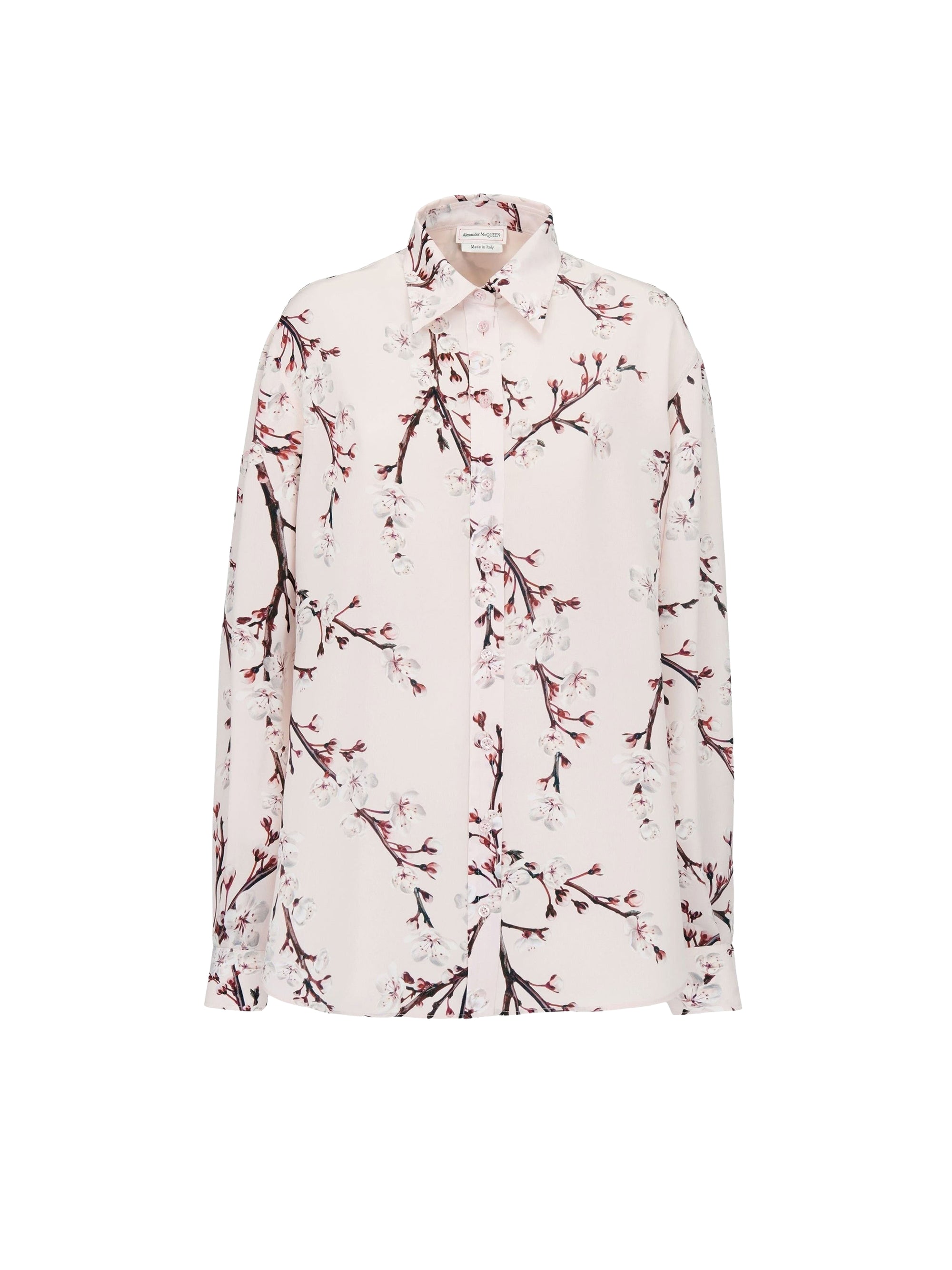 Chemise imprimée en soie - Ice Pink